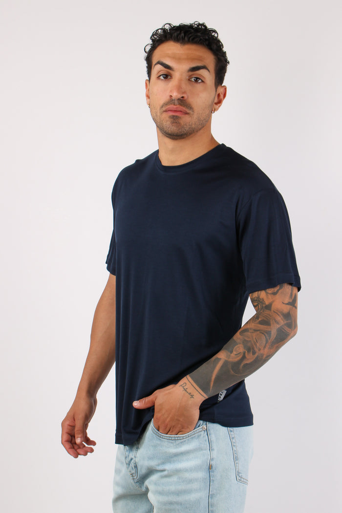 T-shirt Tencel Blu Navy-6