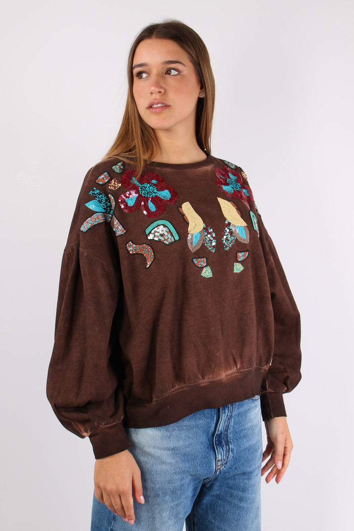 Felpa Over Patch Ricami Unica-4