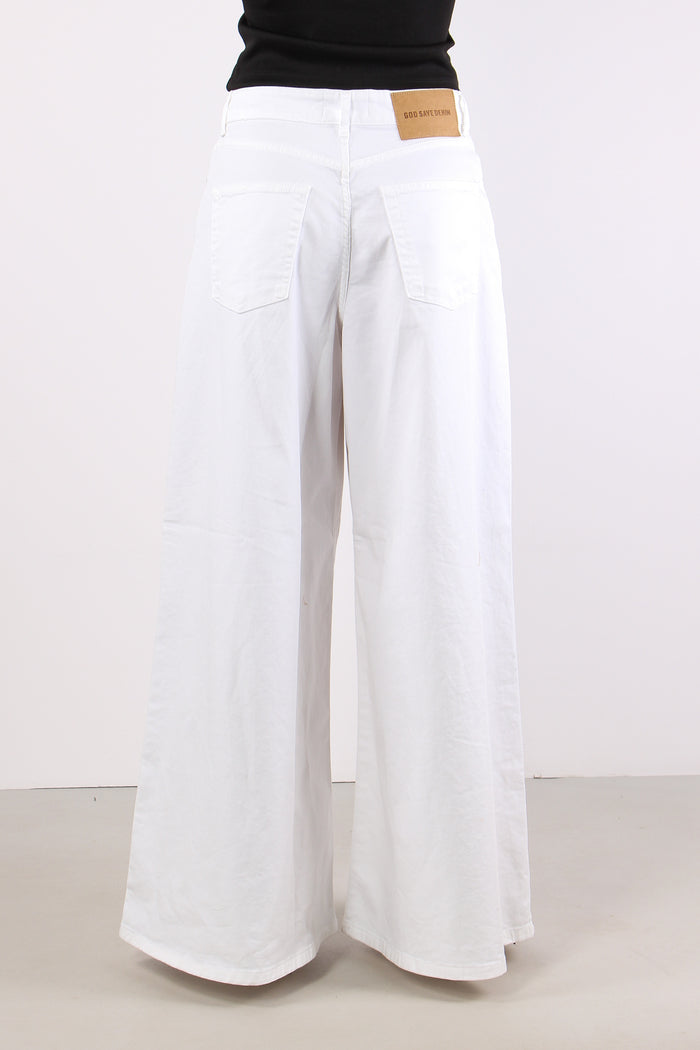 Pantagonna Vita Bassa Denim Bianco-3