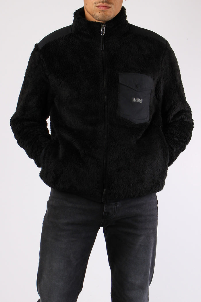 Giubbotto Pile Zip Polo Black-6