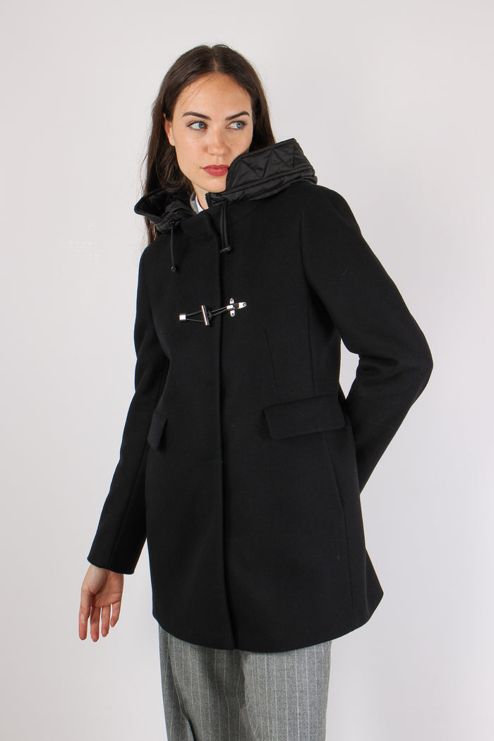Cappotto Toggle Panno Nero-3