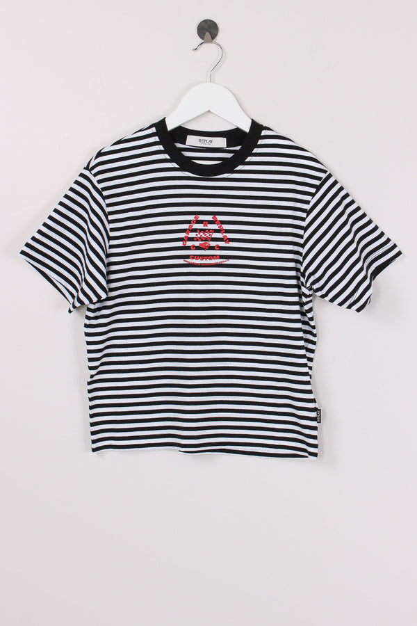T-shirt Stone Washed Bianco/nero