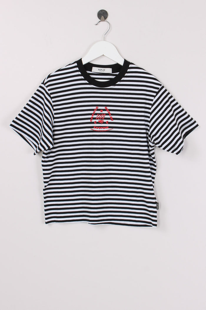 T-shirt Stone Washed Bianco/nero