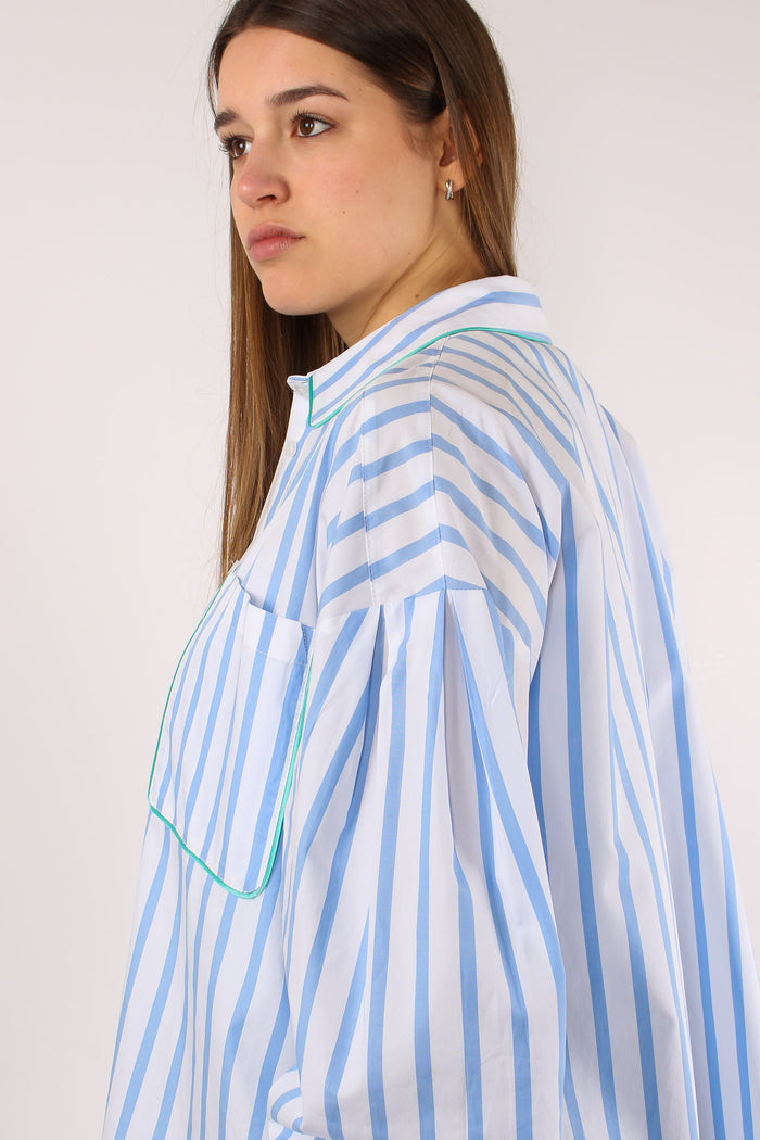 Camicia Riga Piping Contrasto Bianco/azzurro-7