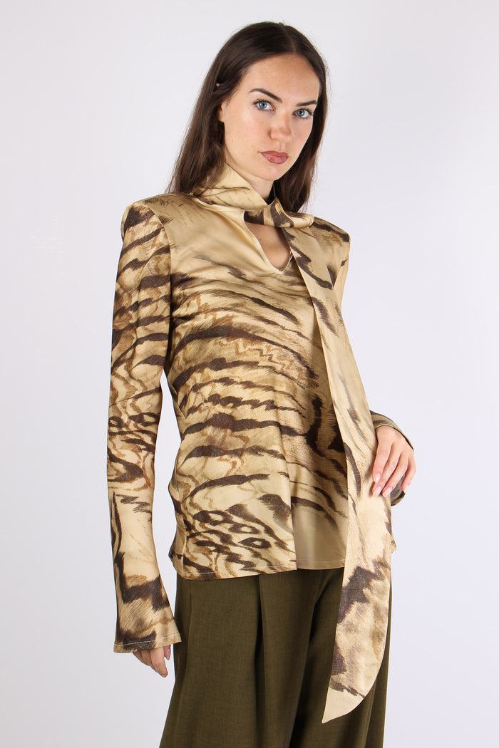 Camicia Fiocco Crema/moro-6