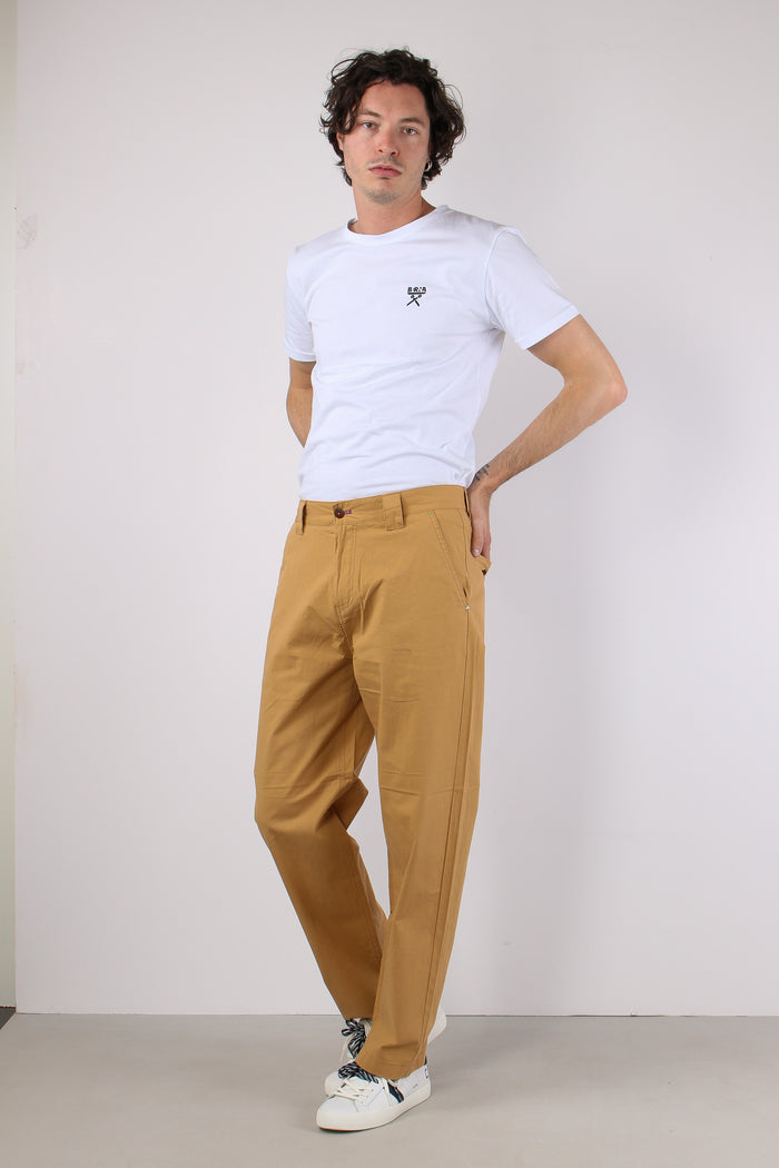 Pantalone Gamba Larga Cammello-3