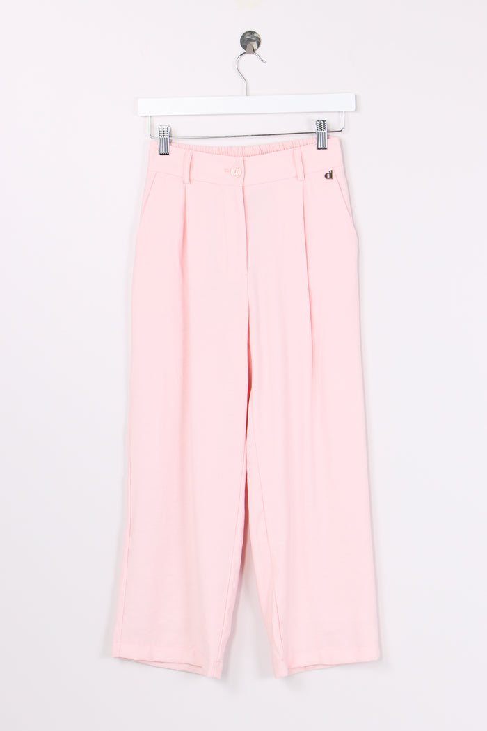 Pantalone Dritto Viscosa Rosa Pallido