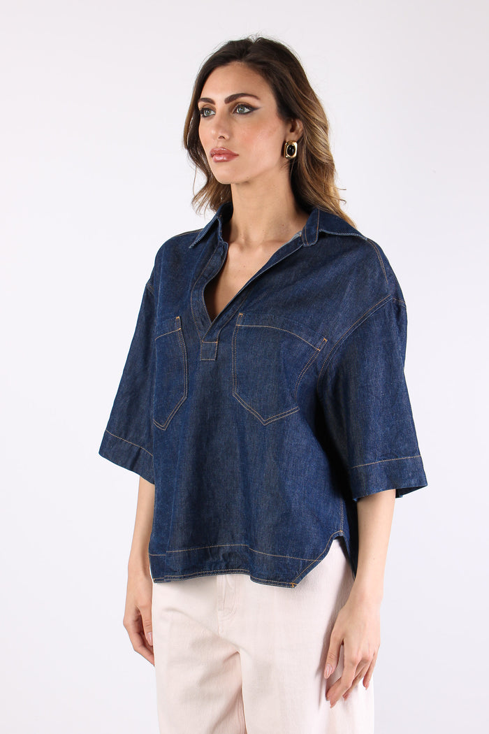 Camicia Polo Denim Denim Scuro-9