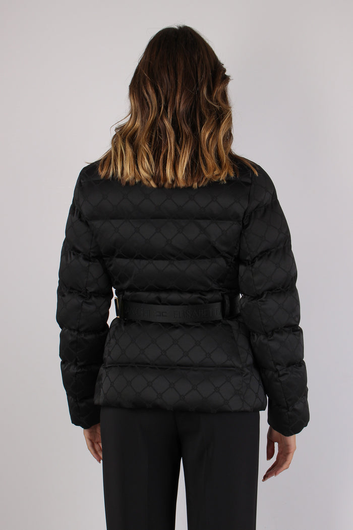 Piumino Logo Fiocco Collo Nero-4