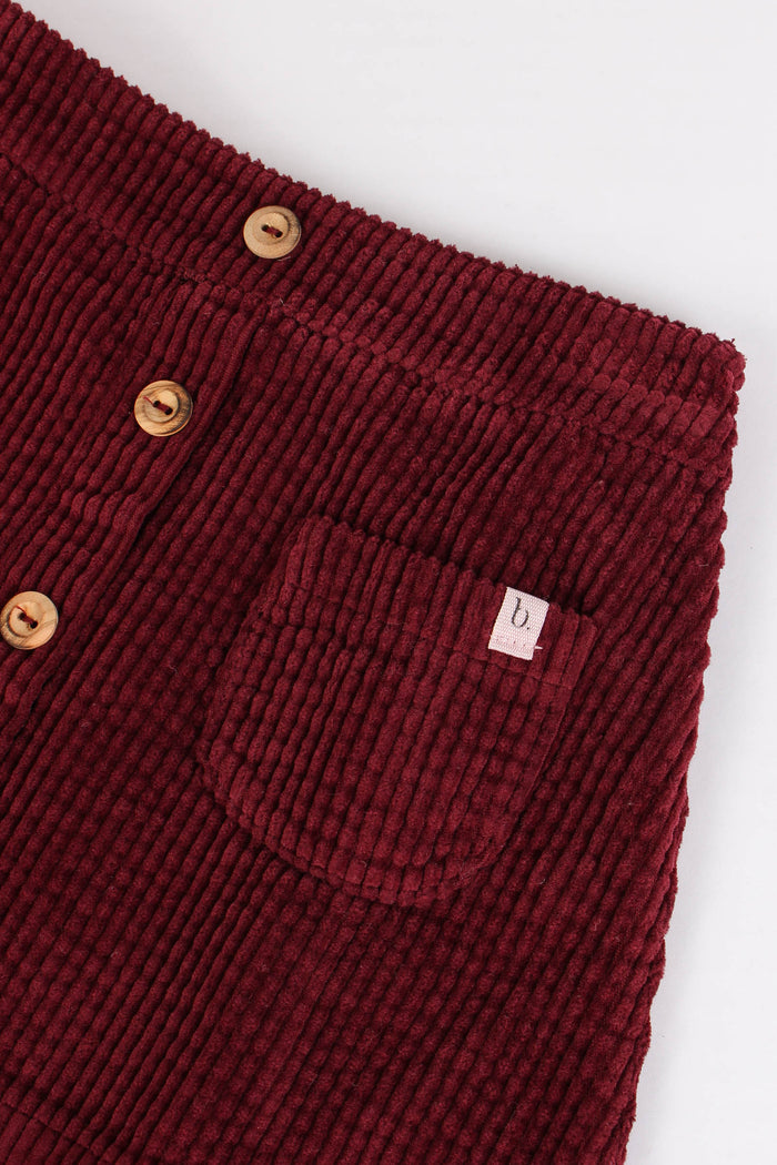 Minigonna Velluto Coste Burgundy-4