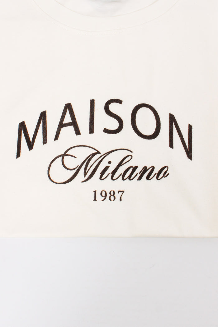 T-shirt Maison Milano Floccata Panna-6