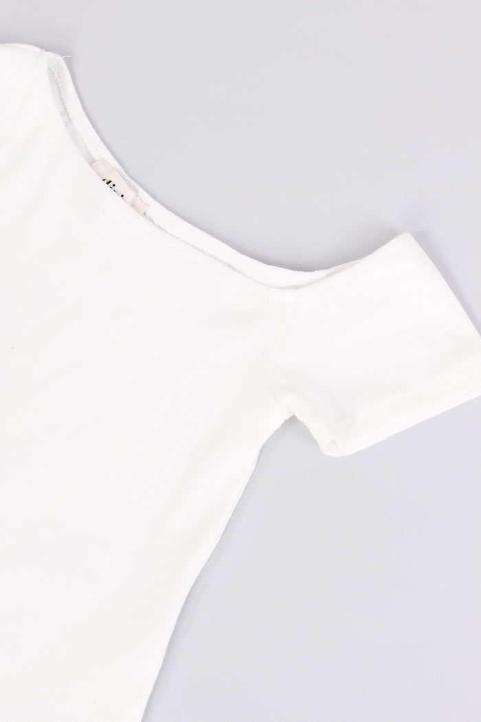 T-shirt Asimmetrica Costina Off White-3