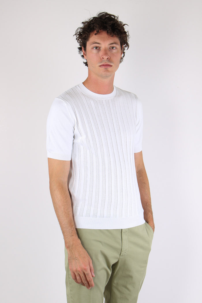 Maglia Girocollo M/m Tarforata Bianco-6