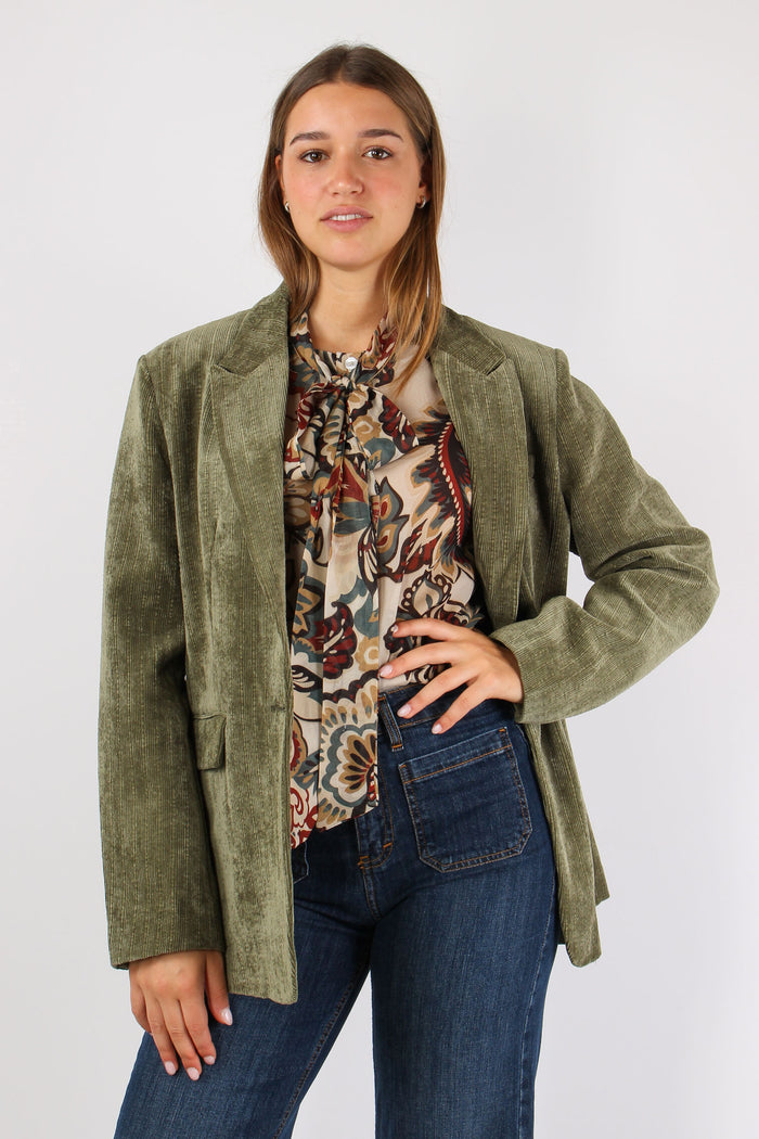 Giacca Monopetto Velluto Militare-3