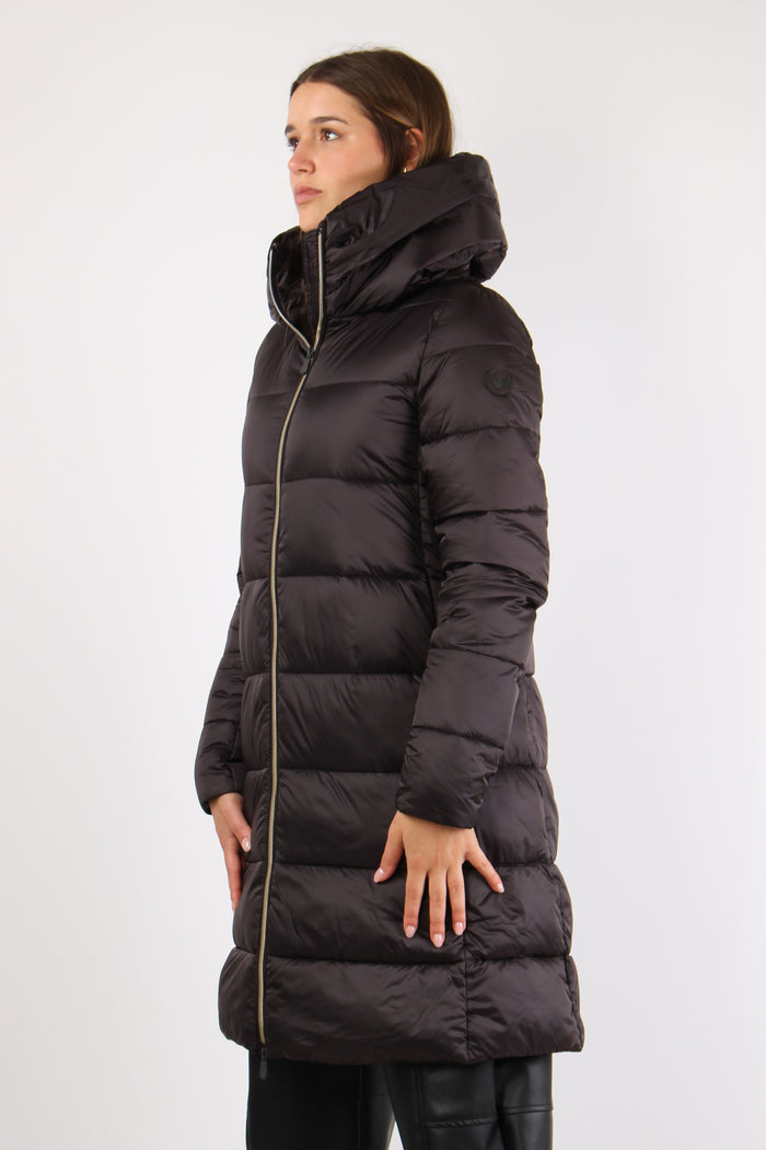 Lysa Piumino Lungo Collo In Brown Black-4