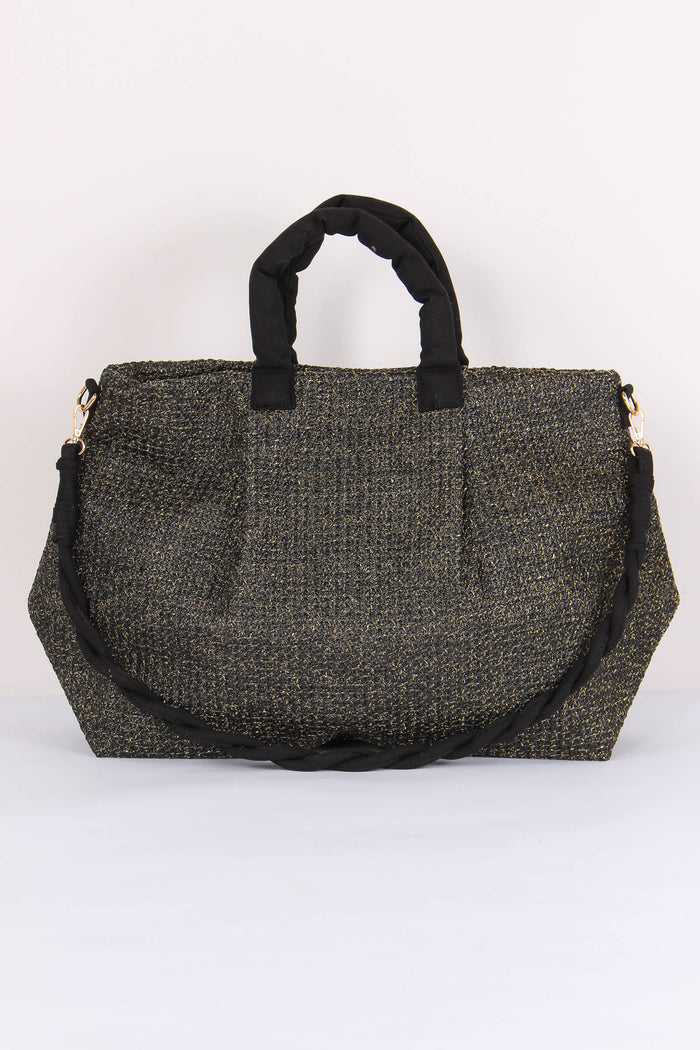 Shopping Mare Paglia Lurex Nero-3