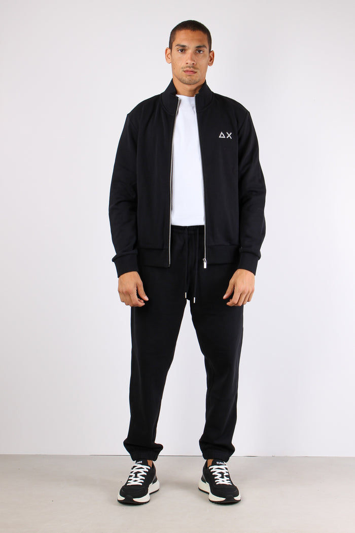 Felpa Collo In Piedi Zip Nero-6