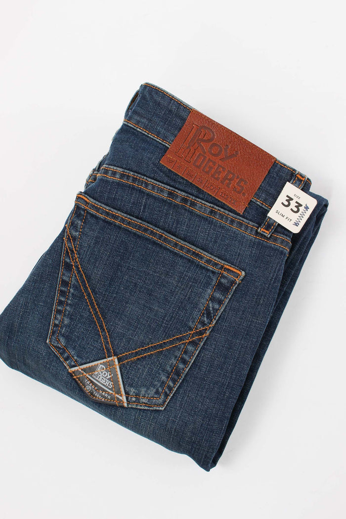 Denim Cuciture Contrasto Denim Scuro-4