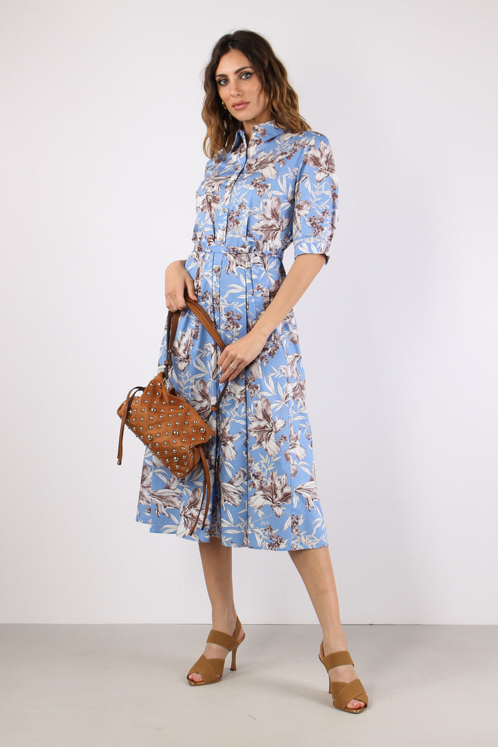Chemisier Cotone Fantasia Blu Wave-3