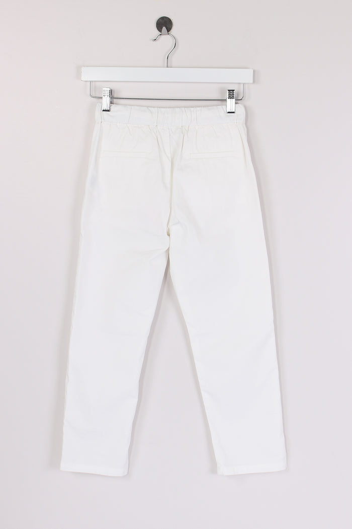 Pantalone Cotone Coulisse Bianco-7