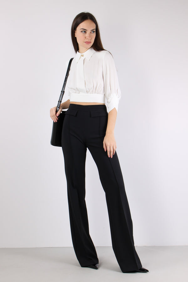 Camicia Corta Logo Avorio