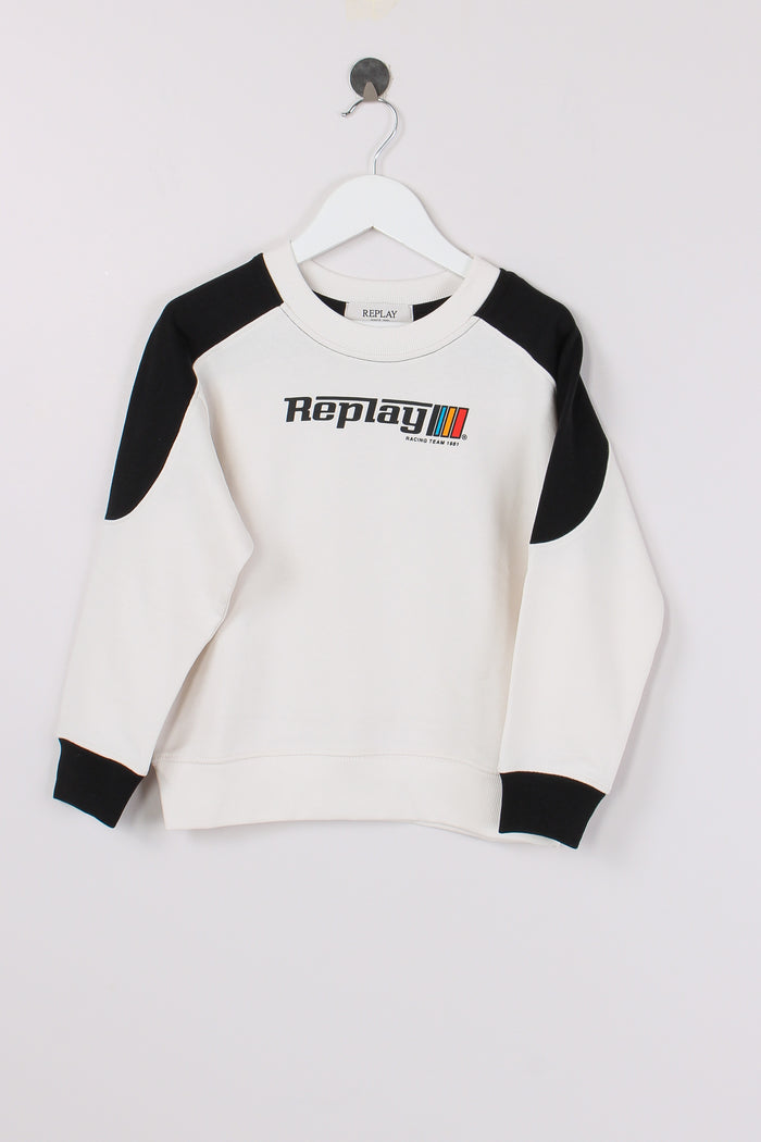 Felpa Girocollo Bianco/nero