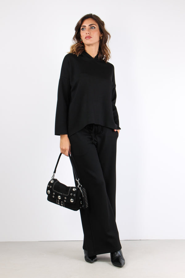 Pantalone Palazzo Coulisse Mod Nero