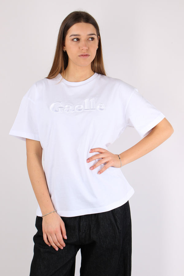 T-shirt Regular Logo Tono Su T Bianco