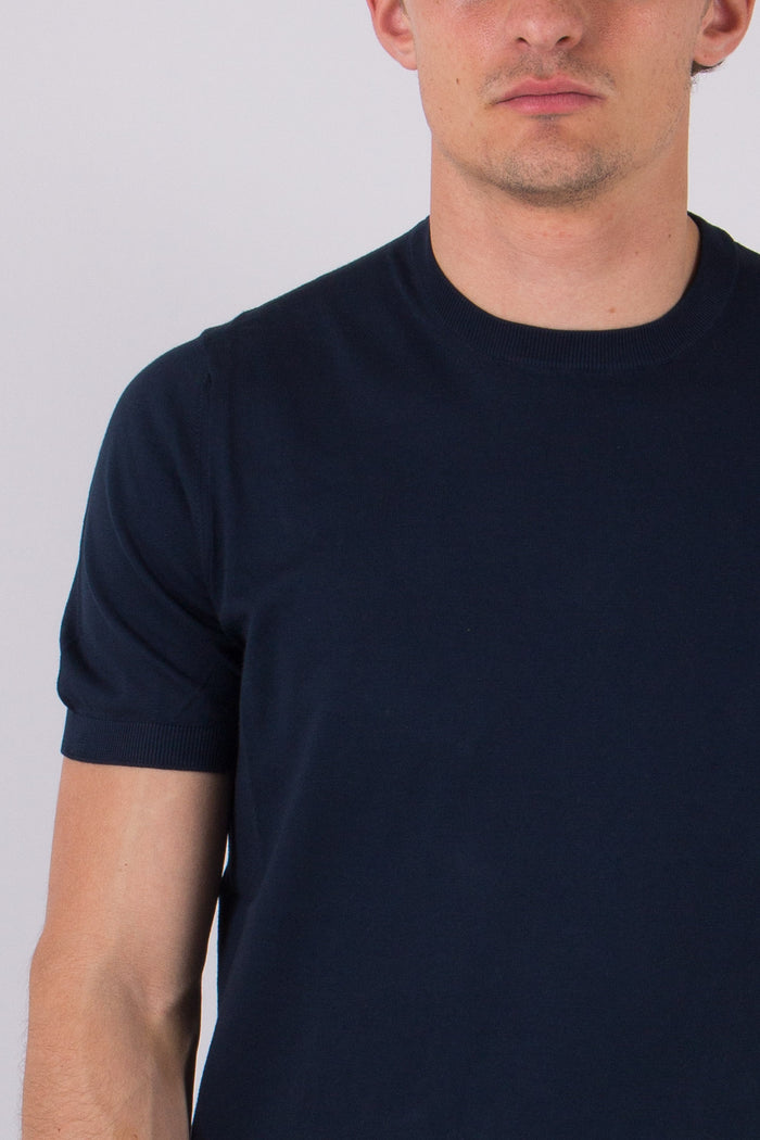 T-shirt Girocollo Cotone Blu Navy-6