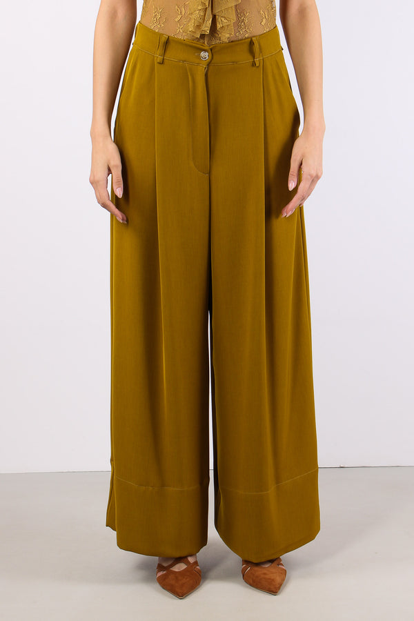 Pantalone Palazzo Fluido Olio-2