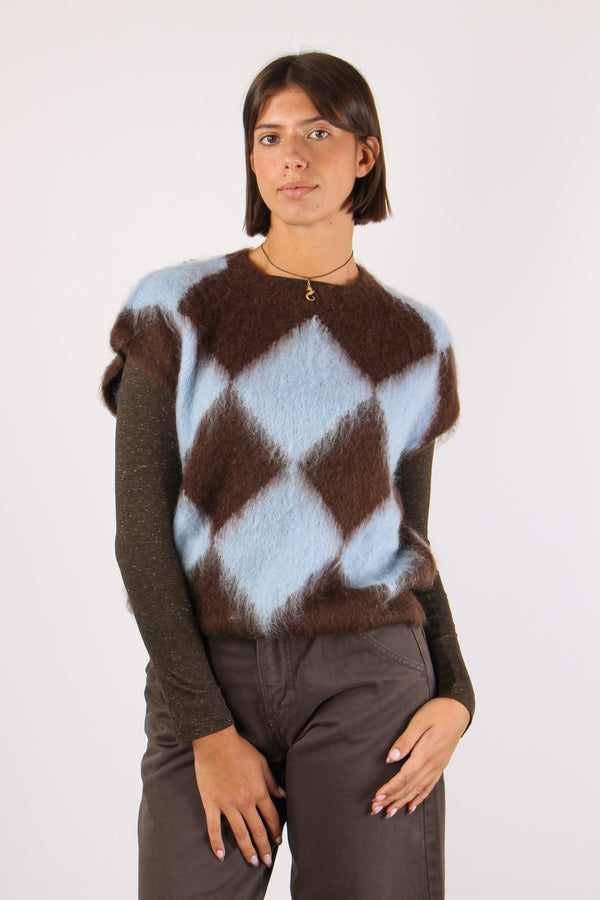 Gilet Garzato Multi Rombo Azzurro/moro-2