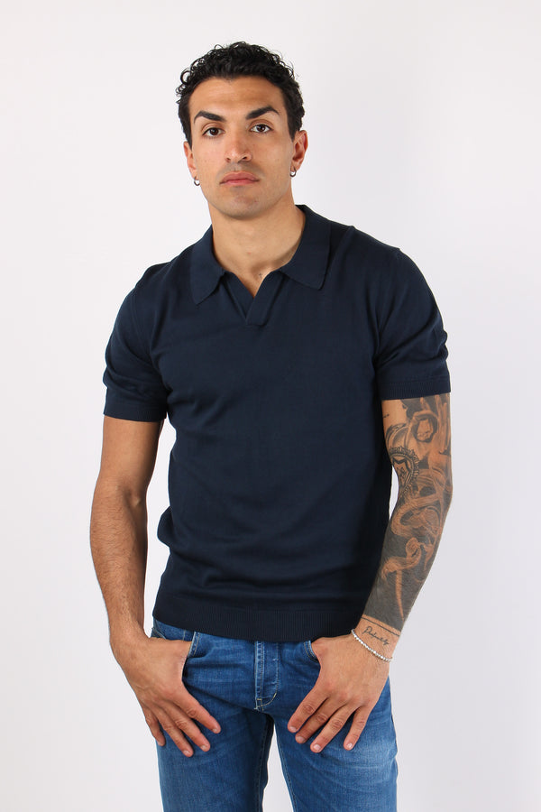 Polo Manica Corta Basica Night Blue
