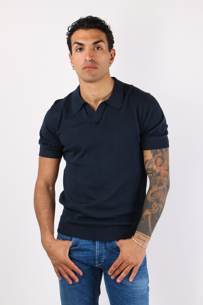 Polo Manica Corta Basica Night Blue