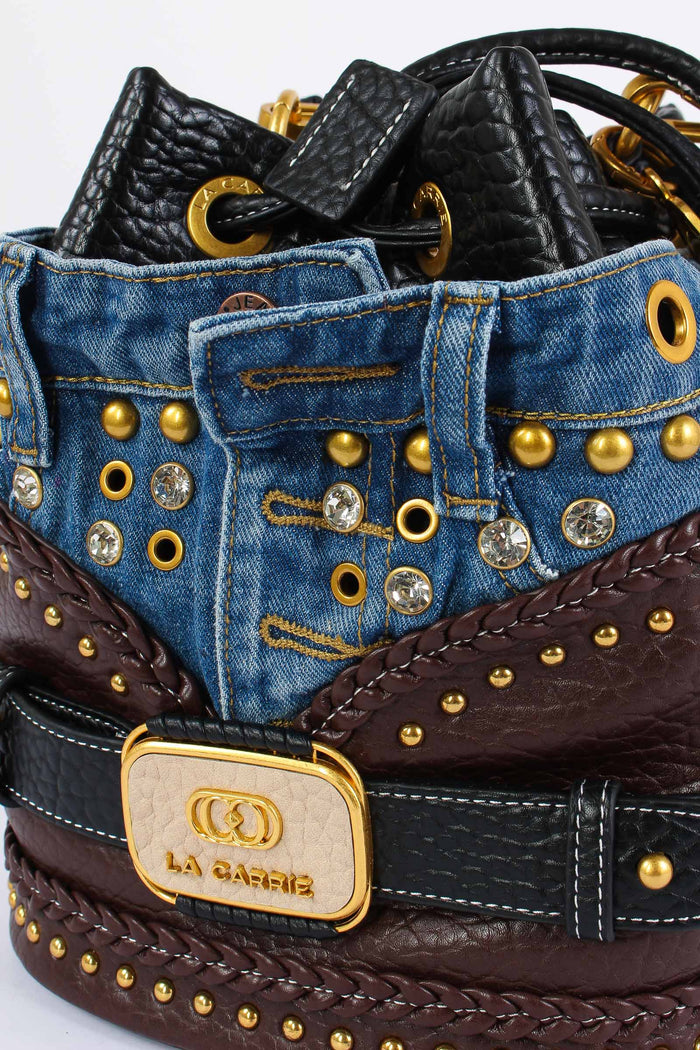 Secchiello Inserto Denim Dark Brown-6