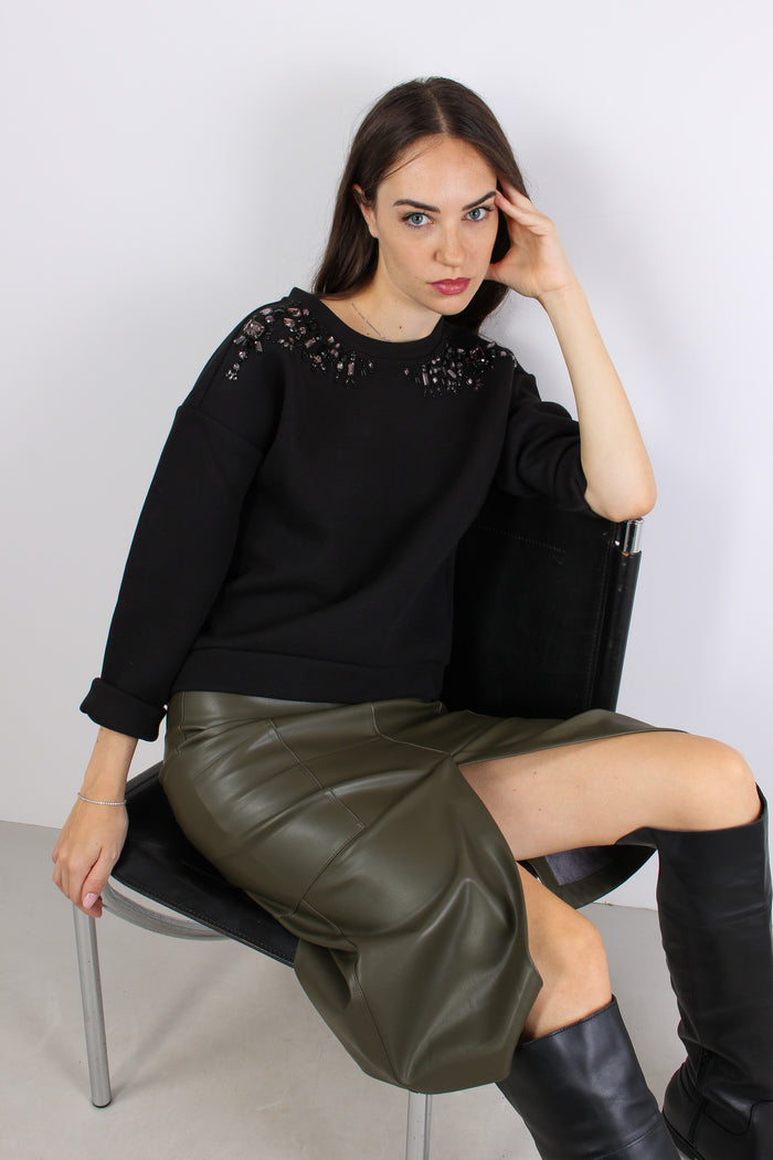 Casdoa Felpa Modal Applicazion Nero