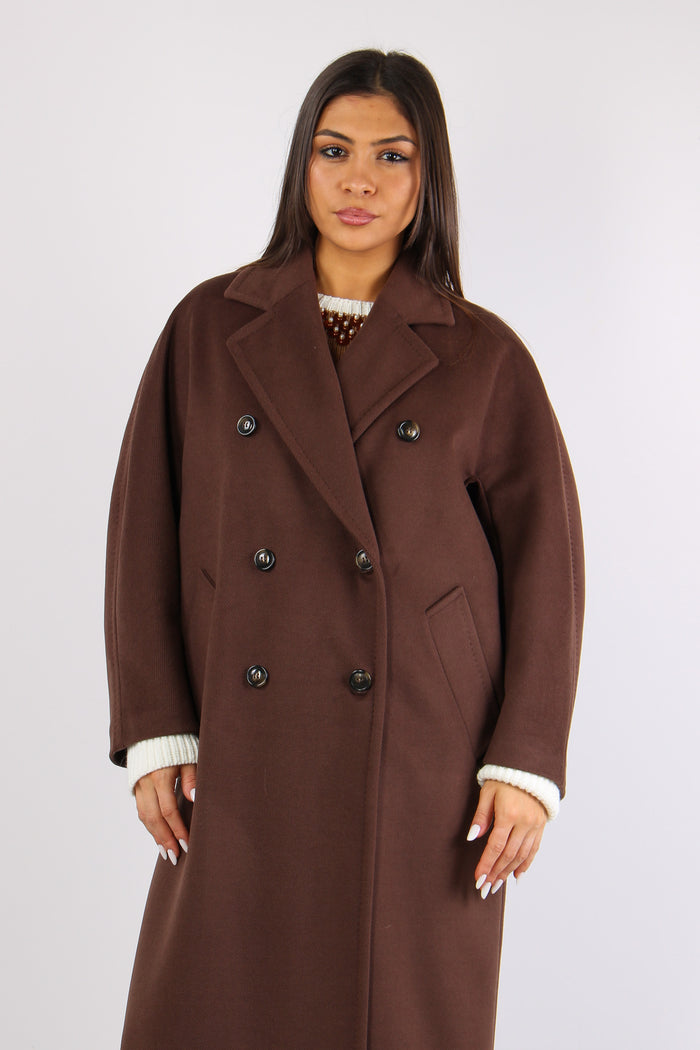 Cappotto Doppiopetto Over Moro-3