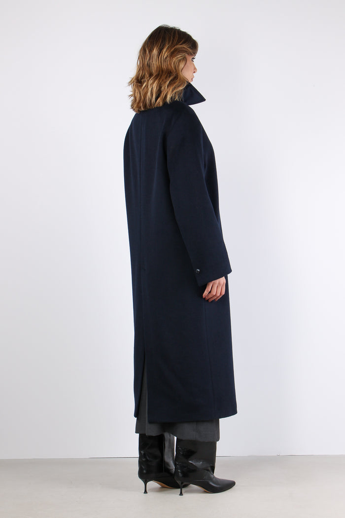 Cappotto Lungo Monopetto Dark Blue-6