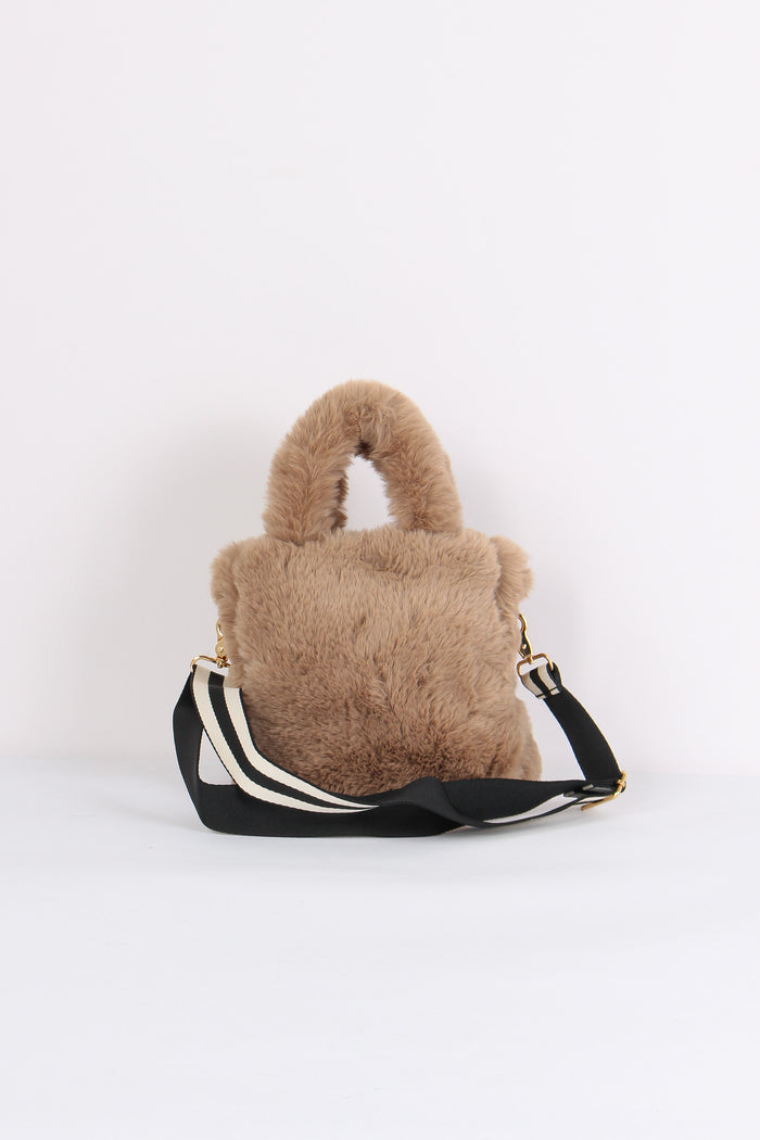 Shopping Mini Ecopelliccia Champagne-3