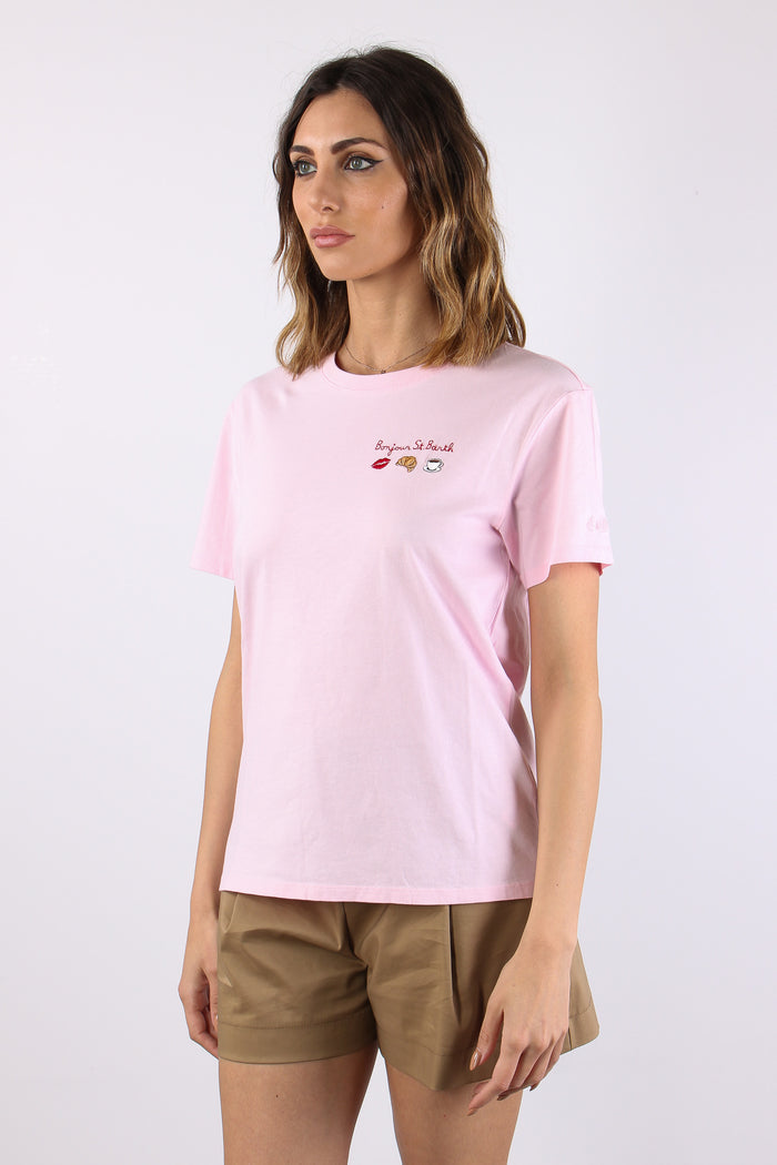 T-shirt Scritta Ricamo Bounjour-3