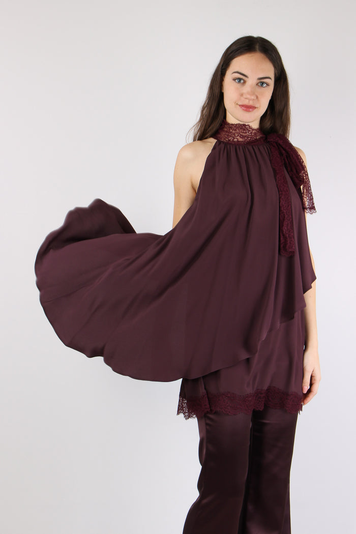 Mirtillo Abito Crepe Pizzo Bordeaux-7