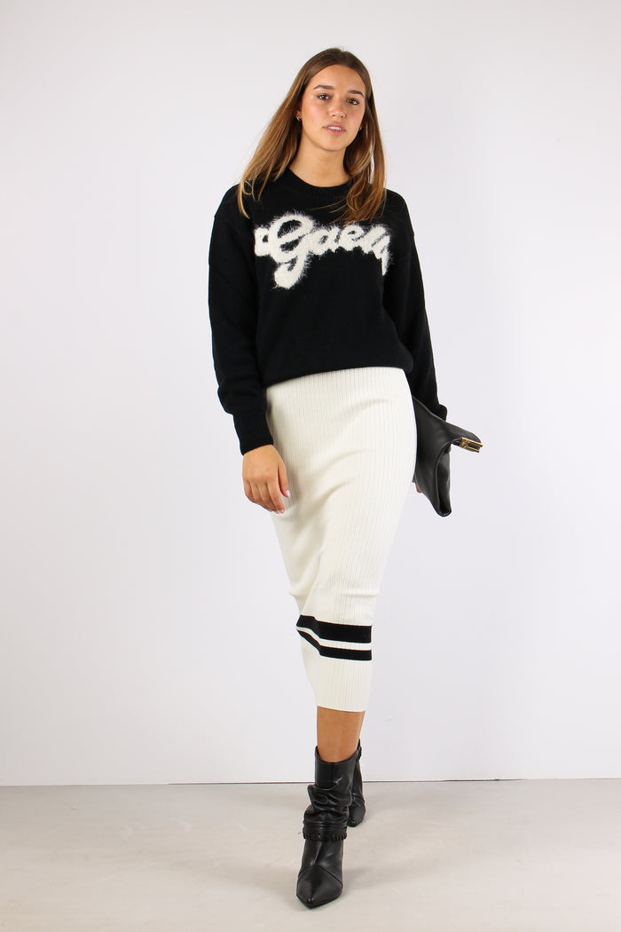 Maglia Logo Mohair Nero-6