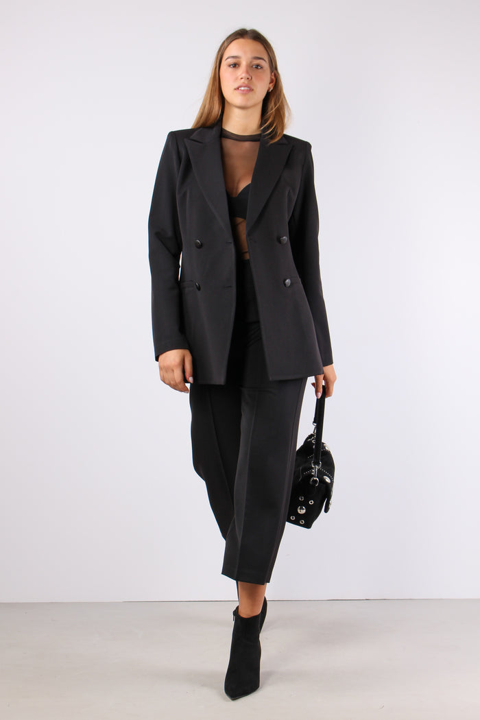 Giacca Doppiopetto Gabardina Nero