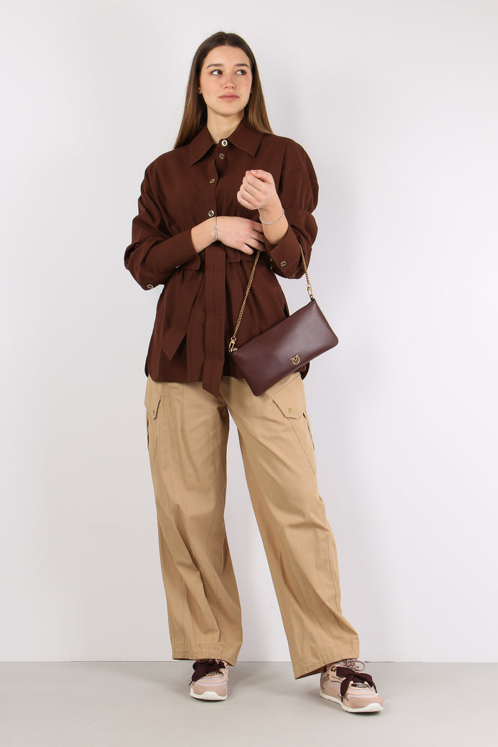 Cheryl Giacca Cintura Cotone Marrone-6