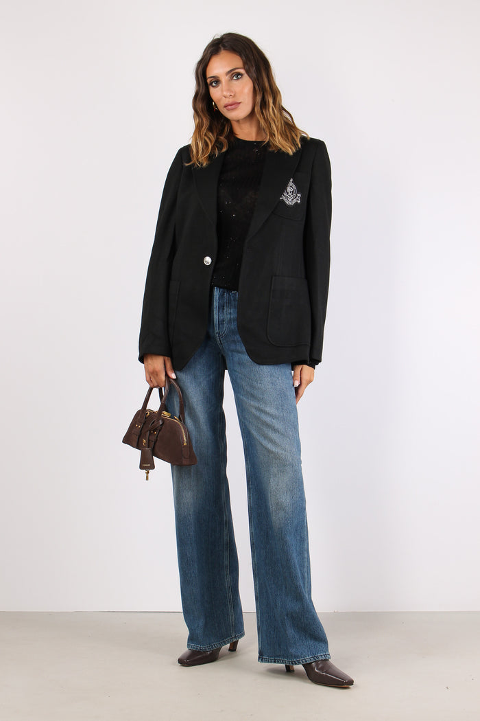 Giacca Monopetto Patch Polo Black