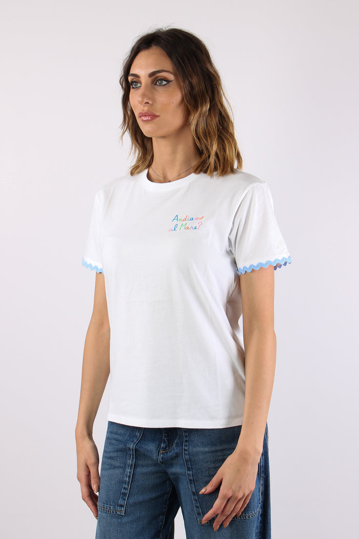 T-shirt Scritta Ricamo Mare-3