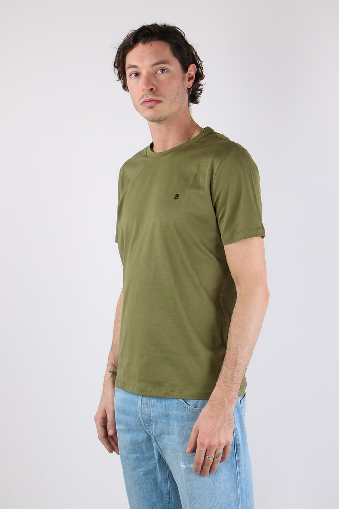 T-shirt Logo Cotone Verde Militare-3