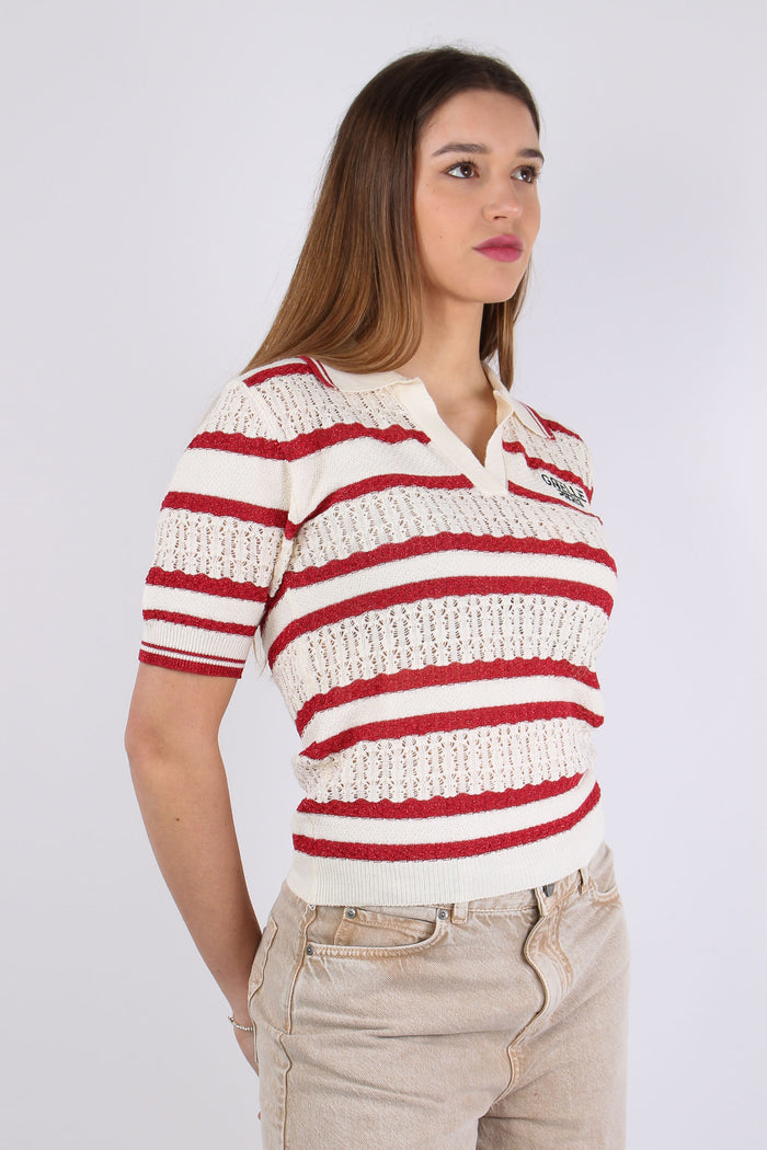 Polo Tricot Riga Lurex Rosso-7