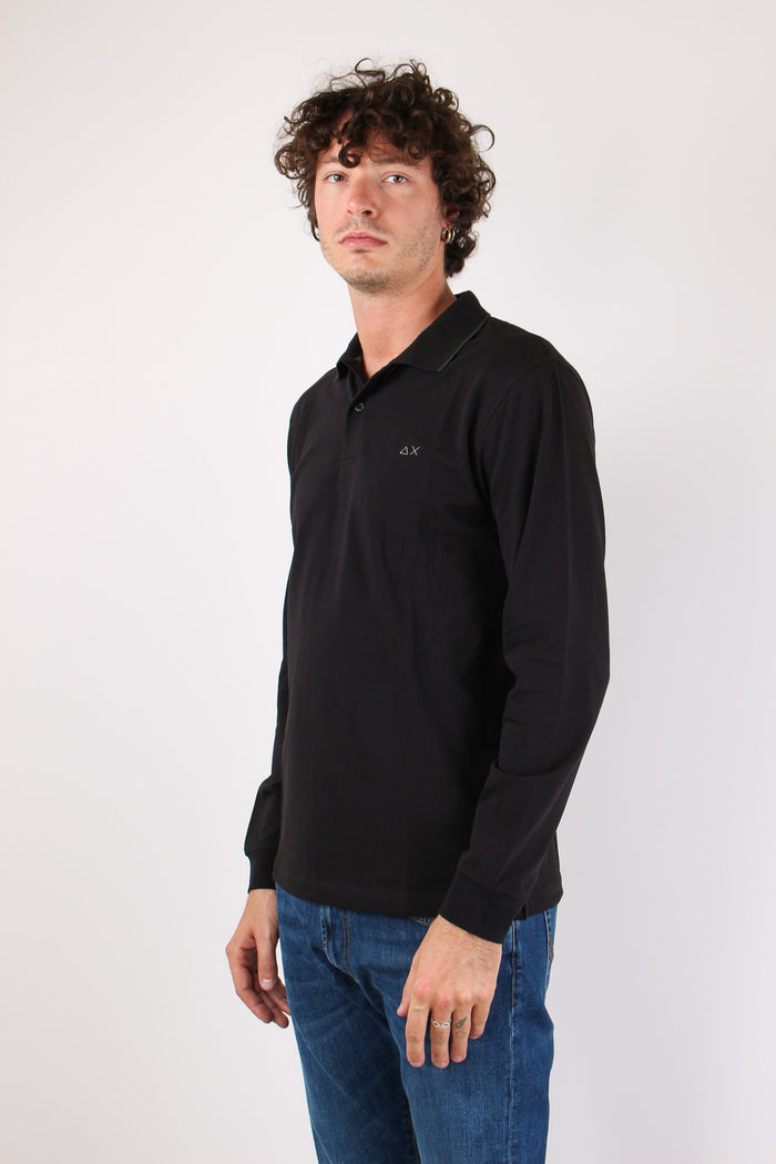 Polo M/l Profilo Contrasto Nero-3