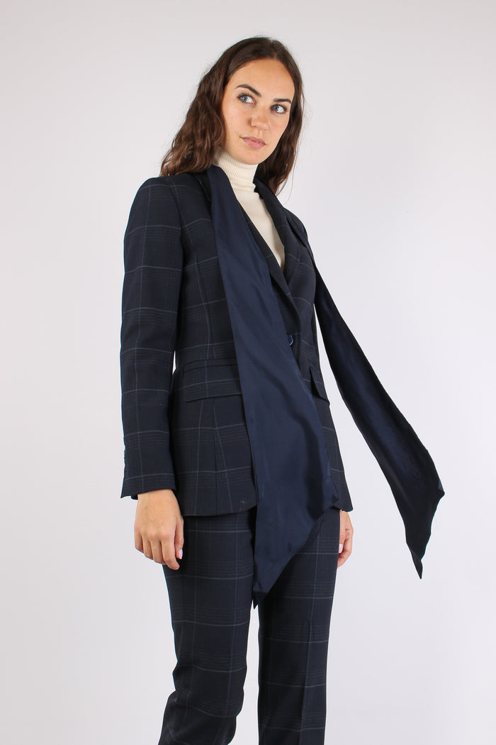 Mlldritto Giacca Check Navy Check-5