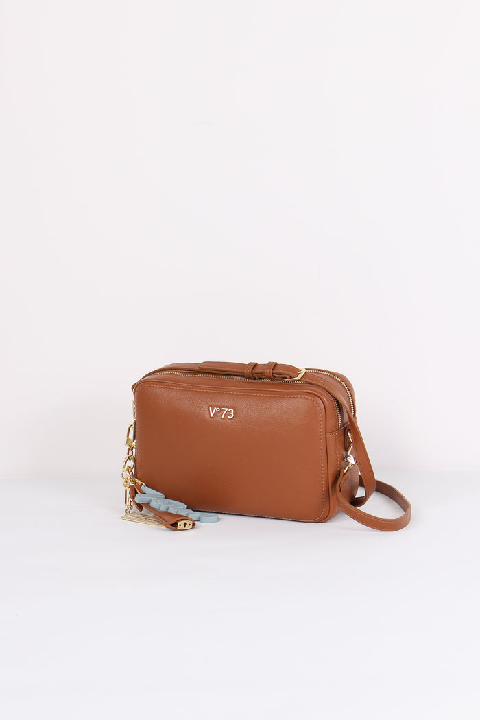 Penelope Tracolla Doppia Zip Cuoio-2